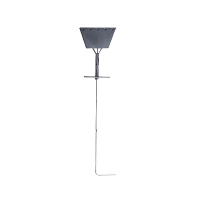 Ancla de Piso Tipo Paleta 5 Orificios para Retenida. Placa: 3/4"  Redondo: 1"  Altura: 210 cm. Galv. Inmersión.