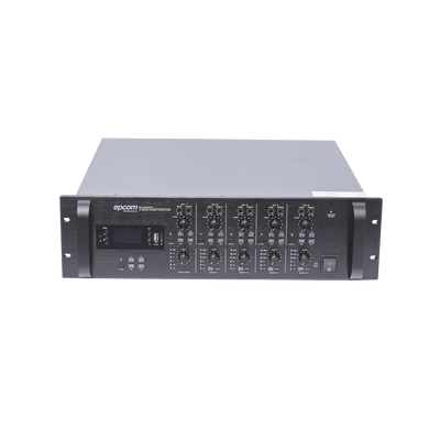 Mezclador Amplificador de Audio - 4 zonas de 240W RMS Hasta 960W | 4 Canales | 5 Entradas | MP3 Tuner USB/SD | 1 Entrada de Micrófono