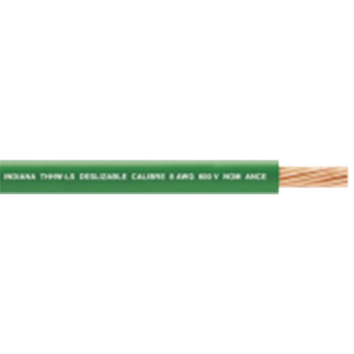 ( Venta por metro ) Cable 10 awg  color verde  conductor de cobre suave cableado. Aislamiento de PVC  auto-extinguible.