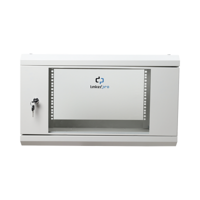 Gabinete de Pared de 6U con Puerta de Cristal Templado  455 mm de Profundidad Total  Rack de 19    Acero Reforzado Color Gris Mate