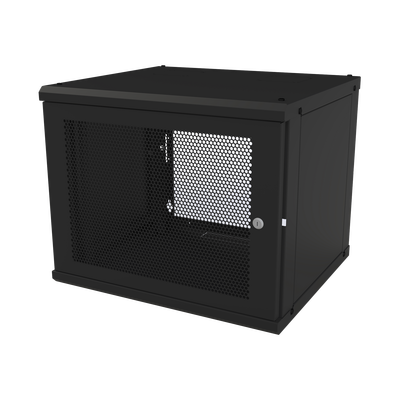 Gabinete de Pared Fijo  Puerta Perforada  con Rack de 19in  9 Unidades de Rack