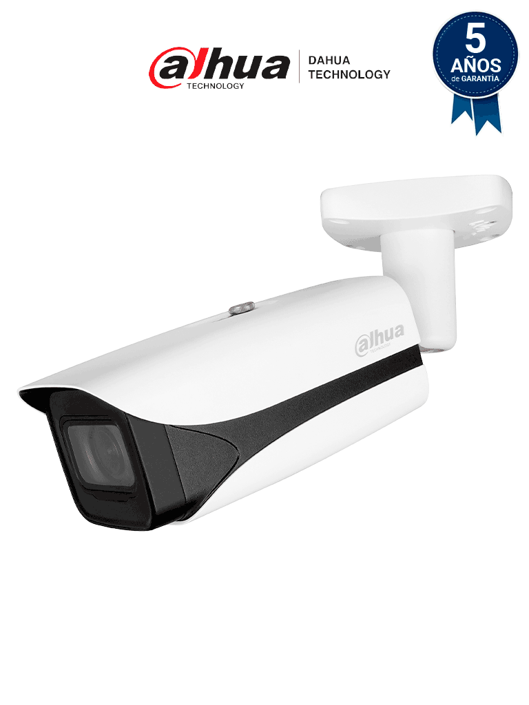 DAHUA IPC-HFW5241E-Z12E -Cámara IP Bullet 2MP con WizMindS y lente motorizado de 5-60 mm Alcance IR 150m  IA avanzada  mejora de imagen  micrófono integrado  metadatos  detección facial  conteo de personas  E/S de alarmas y audio  ePoE  IP67 e IK10