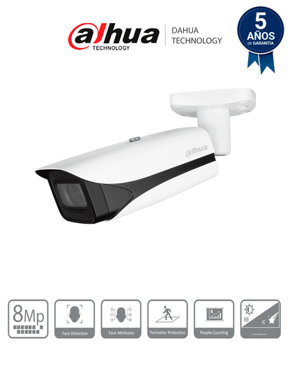 DAHUA DH-IPC-HFW5842E-ZE - Camara IP Bala 4k/ WizMind/ Lente Mot. de 2.7 a 12/ IR de 60 Metros/ SMD 3.0/ Metadatos/ WDR/ Ranura para Micro SD/ ePoE/ IP67 /IK10 /SMD 3./ E&A de Alarma y Audio/ Conteo de Personas/ Detección facial #IMD #MCI2 #IPMC