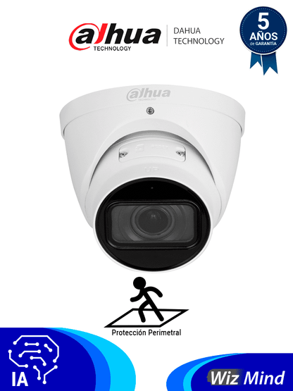 DAHUA DH-IPC-HDW5541TP-ZE-27135-S3 Cámara Domo de 5 MP/ WizMind/ Eyeball/ Lente Motorizado de 2.7 a 13.5 mm/ Ir de 40 m/ H.265+/ Inteligencia Artificial/ Metadatos/ Detección de Rostros/ ePoE/ SMD 3.0/ IP67/ Ranura para MicroSD/ Acupik