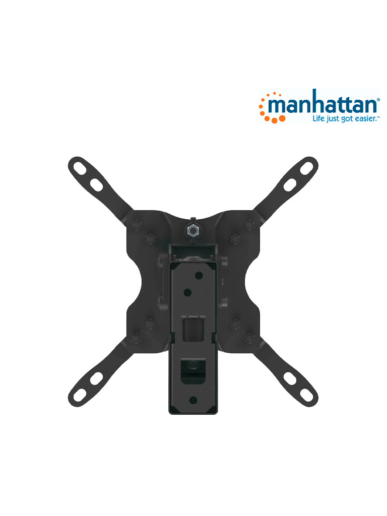 MANHATTAN 461405 - Soporte para Pantallas de 13 a 42 Pulgadas/ 20 Kg de Carga/ Brazo Articulado Doble/ Distancia a la Pared de Hasta 27.3 cm/ Acero Solido/ Ajuste de Inclinación y Angulo/ VESA 75/ 100/ 200x100/ 200/