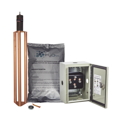 Kit de puesta a tierra de 70 A con Electrodo  Filtro  Acoplador y Compuesto H2Ohm.