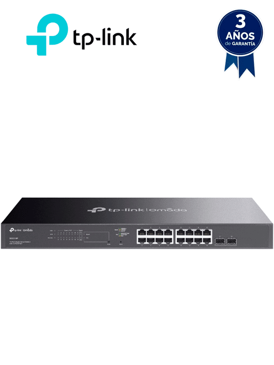 TP-LINK TL-SG2218P - Switch inteligente de 16 puertos POE+ Gigabit JetStram   2 puertos SFP   POE  802.3at/af   150W totales   Gestión centralizada con OMADA   soporta QoS L2/L3/L4 y snooping IGMP   IPV6   ACL   DHCP Snooping  802.1X.