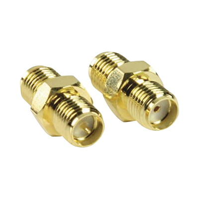 Adaptador en Línea de Conector SMA Hembra Inverso a SMA Hembra  Oro/ Oro/ Teflón
