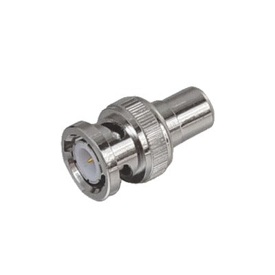 Adaptador en línea para 75 Ohm  de conector BNC macho a RCA hembra en aplicaciones de Audio-Video para cámaras  monitores y DVR´s.