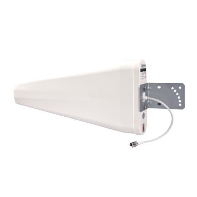 Antena logarítmica de banda ancha para exterior  ganancia de 11 dBi  conecto N-hembra  rango de frecuencia (806-960 / 1710-2700 MHz)