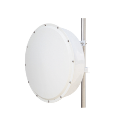 Antena direccional de alta resistencia  Ganancia 30 dBi  (4.9 -6.5 GHz)  Plato hondo para mayor inmunidad al ruido  Conectores N-Hembra  Montaje y radomo incluido