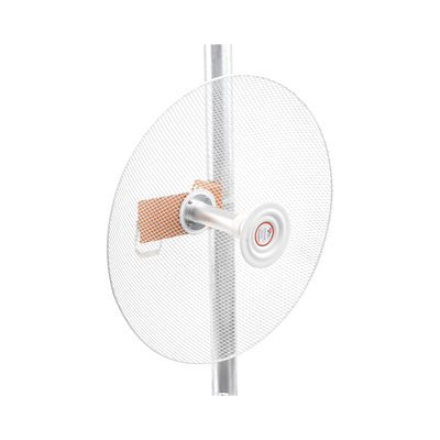 Antena direccional con diseño aerodinámico para minimiza la resistencia al viento  Ganancia de 30 dBi   frecuencia (4.9 - 6.5 GHz)  Polarización doble  incluye montaje para torre o mástil