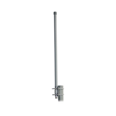 Antena omnidireccional de 2.4 GHz  Cobertura a 360º  Cobertura amplia y flexible   Ganancia 15 dBi  dimensiones 3.8 x 1.5 mts   conector N-Hembra  con montaje incluido