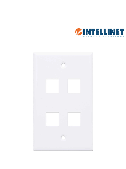 INTELLINET 163316 Tapa para caja Montaje al ras  4 salidas  blanco