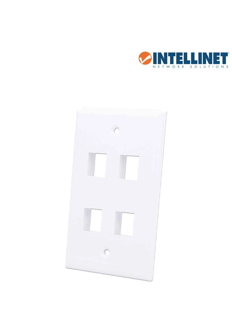 INTELLINET 163316 Tapa para caja Montaje al ras  4 salidas  blanco