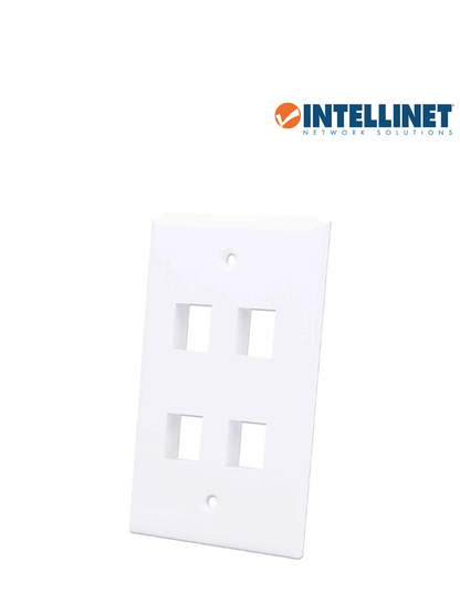 INTELLINET 163316 Tapa para caja Montaje al ras  4 salidas  blanco