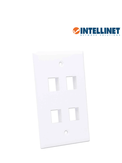 INTELLINET 163316 Tapa para caja Montaje al ras  4 salidas  blanco