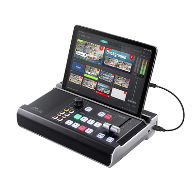 Mezclador AV StreamLIVE™ | Dispositivo todo en uno | Captura 1080p | Grabación de video | Switch de video | Transmisión de video | Distribución 4K | Mezcla de audio | App OnAir™ | Control compacto | Soporte Android  Window