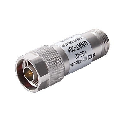 Atenuador en Línea de 20 dB  0.5 W  Conectores N Macho-Hembra  CD-6 GHz.