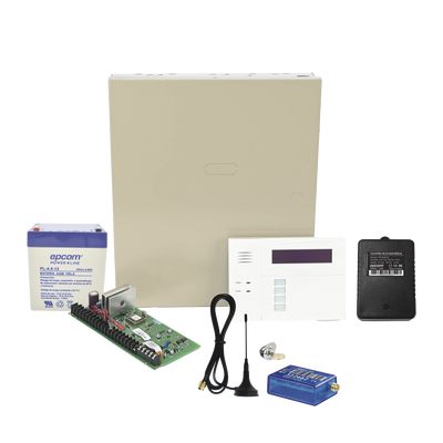 (1 Año datos ILIMITADO INCLUIDO)  Kit Vista48LA con comunicador MINI012G  Teclado  Gabinete  Bateria y Transformador