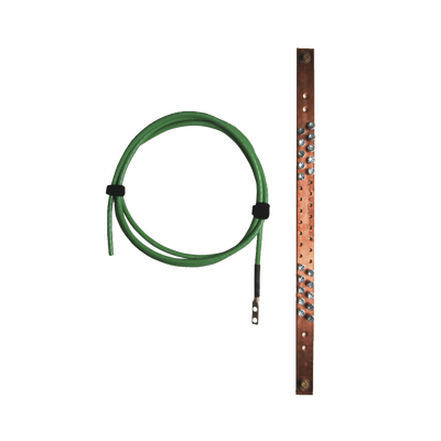 Barra de cobre de puesta a tierra para Gabinetes y Rack s de Telecomunicaciones  de 19in