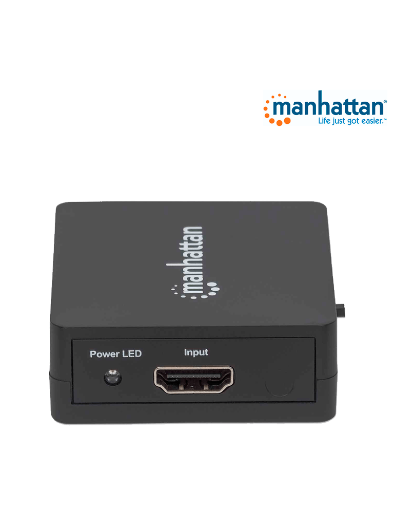 MANHATTAN 207652 - Splitter / Divisor de Video HDMI/ FullHD/ 1 Entrada y 2 Salidas/ Distancia de Entrada 15 Metros/ Distancia de Salidas 15 Metros/ Soporta Conexión en Cascada/ Soporta sonido LPCM  Sonido Master DTS-HD y Dolby TrueHD/