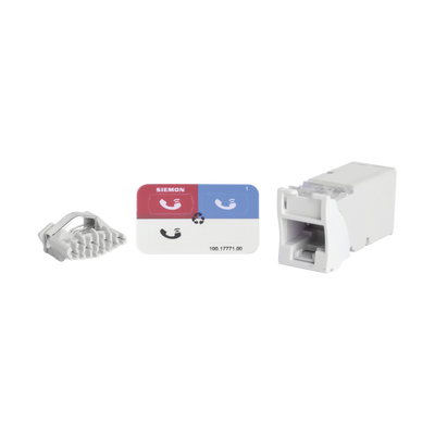 Jack Z-MAX Cat6A  UTP  Montaje híbrido en Placa de Pared (Plano y Angulado)  Color Blanco