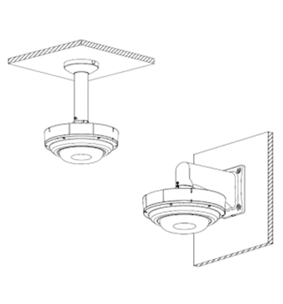 DAHUA DH-PFA108 - Adaptador para Brazo de Pared o Techo  Compatible con PFB300C  PFB303W y DH-PFA111.
