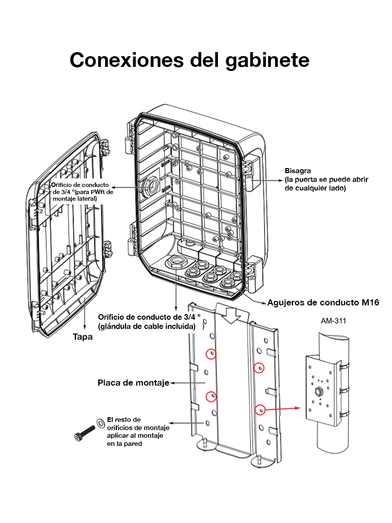 VIVOTEK AT-CAB-001 - Gabinete para proteccion de dispositivos y conexiones para exterior  IP66  IK10  Antivandalico  color blanco