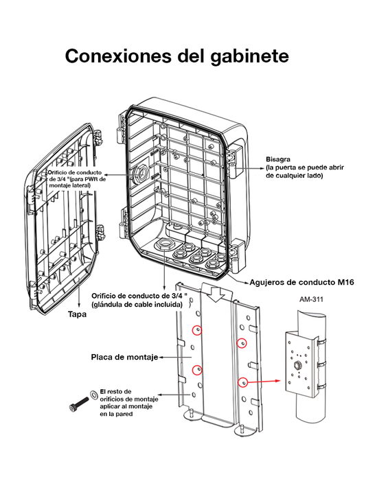 VIVOTEK AT-CAB-001 - Gabinete para proteccion de dispositivos y conexiones para exterior  IP66  IK10  Antivandalico  color blanco