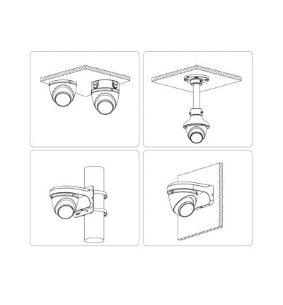 DAHUA IPC-HDW5241TMN-ASE-0280B - Cámara IP Domo Resolución de 2 MP/ Lente 2.8 mm/ ? 106°/ IR 50 mts/ IA WizMind/ Detección Facial/ Protección Perimetral/ Conteo de Personas/ Starlight/ PoE/ WDR/ H.265/ IP67/ Micrófono/