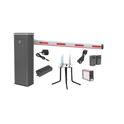 Kit COMPLETO Barrera Derecha XBF Con Corona LED / Brazo Iluminado de 3M / Incluye Sensor de Masa  Transformador  Lazo Magnético  Ancla  Fotoceldas y 2 Controles Inalámbricos