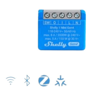 Mini Interruptor inteligente con Wi-Fi 2.4 / contacto seco /1 canal 8A  110 - 240V / compatible con asistentes de voz