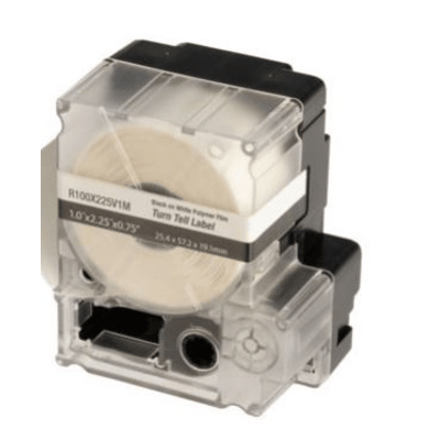 Casete de 75 Etiquetas Autolaminadas Turn-Tell  Con Rotación para Mejor Visibilidad  para Cables Categoría 6 FTP y categoría 6a/10Gig  Calibre Awg 8 - 4