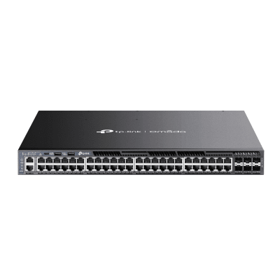 Switch Omada L3 SDN Administrable / 48 puertos Gigabit y 6 puertos SFP+ / Presupuesto PoE 1440 W / Funciones RIP  VVRP  Servidor DHCP / Administración centralizada OMADA / Fuente Redundante