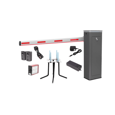 Kit COMPLETO Barrera Izquierda XBS Con Corona LED / Brazo Iluminado de 5M / Incluye Sensor de Masa  Transformador  Lazo Magnético  Ancla  Fotoceldas y 2 Controles Inalámbricos