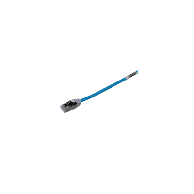 Patch Cord Cat6A  Diametro Reducido 28 AWG  Blindado S/FTP  CM/LS0H  0.5 m.  Color Azul