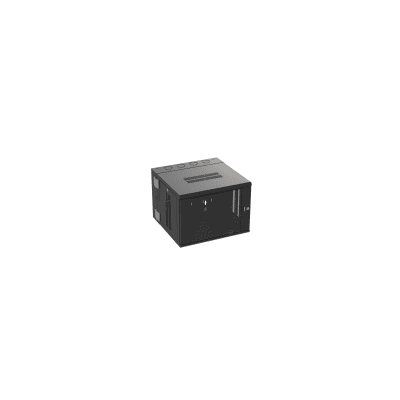 Gabinete PanZone de Montaje en Pared  de 19in  Puerta con Ventana de Seguridad  9 UR  635mm de Profundidad  Color Negro
