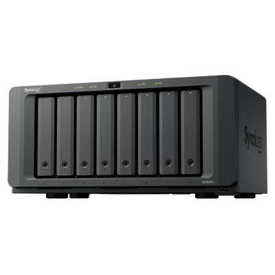NAS DiskStation DS1825+ | 8 Bahías | AMD Ryzen V1500B | 8 GB DDR4 ECC | Hasta 2 239 MB/s Lectura | 2 Puertos 2.5GbE | Expansión PCIe 3.0 | Compatible con 10GbE y 25GbE | Caché SSD M.2 | Synology DSM.