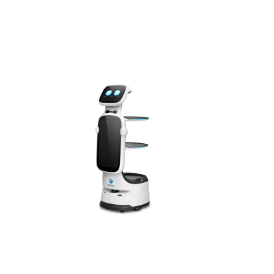 Robot de Entrega Automatizado / Área de Cobertura Máxima 200*200? / Velocidad de Movimiento Ajustable 0.1~1.0 m/s / Colaboración Multi-robot Hasta 20 Robots / Batería de Ion de Litio Ternaria / Pantalla de Publicidad 18.5 pul