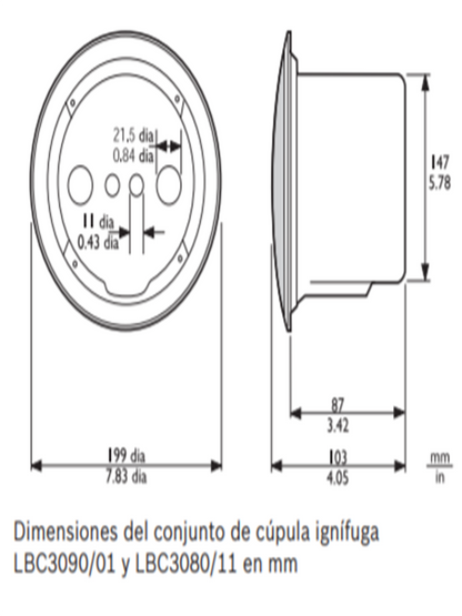 BOSCH M_LBC308011- CUPULA DE INCENDIO COLOR BLANCO